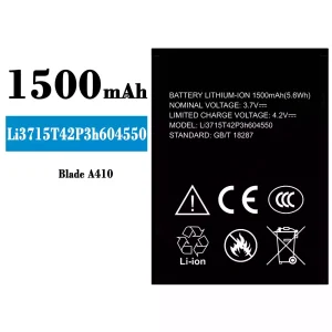 Puhelin Akku Li3715T42P3h604550 sovittaa ZTE Blade A410