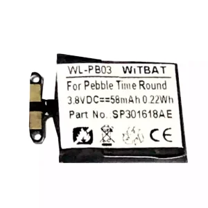 Vaihto akku Pebble Time Round,SP301618AE