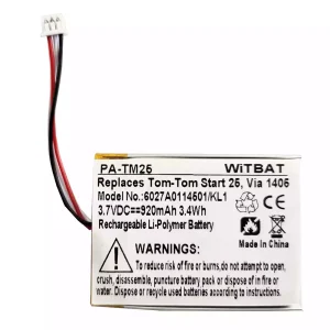 Vaihto akku TomTom Via 135,Via 1405,Via 1435T,Via 1505,Via 1535T
